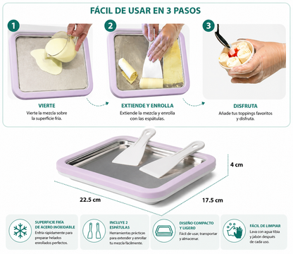 ICE cream roll machine + Recetas heladas